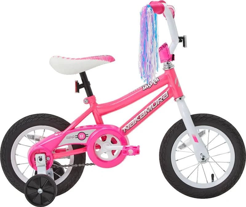Nakamura Jasper 12 Kids Pink Bicycle with Training Wheels